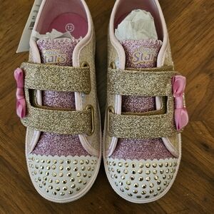 Skechers Girls Size 12 Gold and Pink